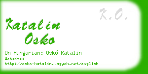 katalin osko business card